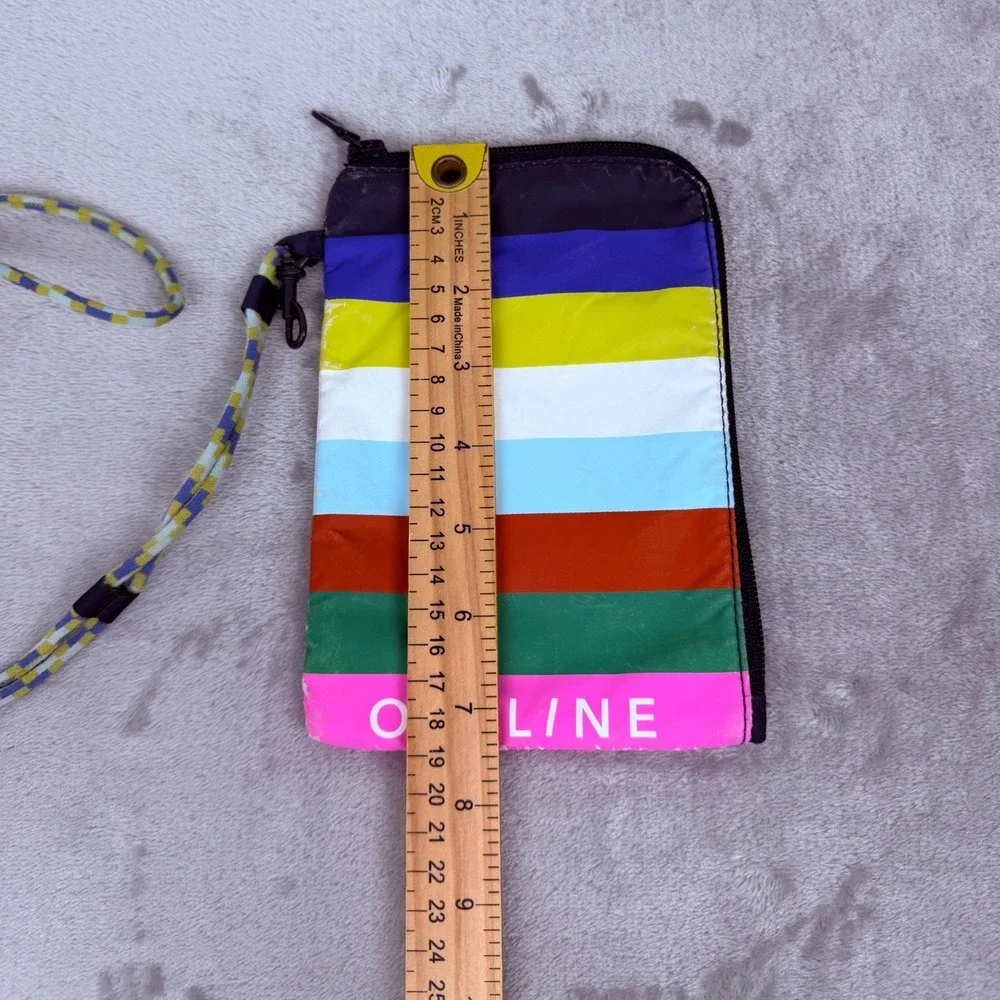 OFFLINE by Aerie Rainbow Striped Crossbody‎ Phone Bag Pouch Multicolor Small